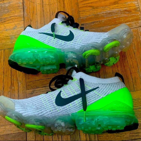 nike air vapormax flyknit 3 vast grey electric green